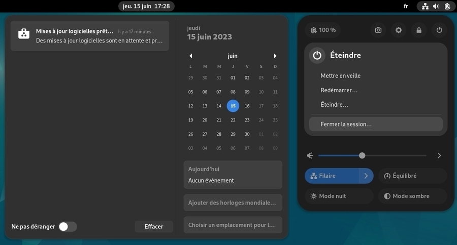 Gnome : le gestionnaire de temps et le menu system